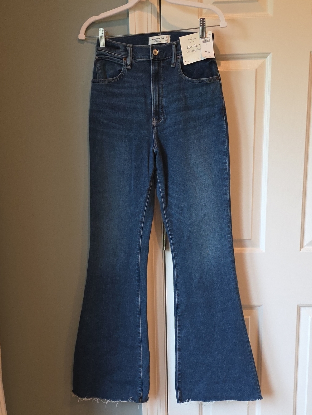 Abercrombie & Fitch Dark Blue High-Rise Flare Jeans